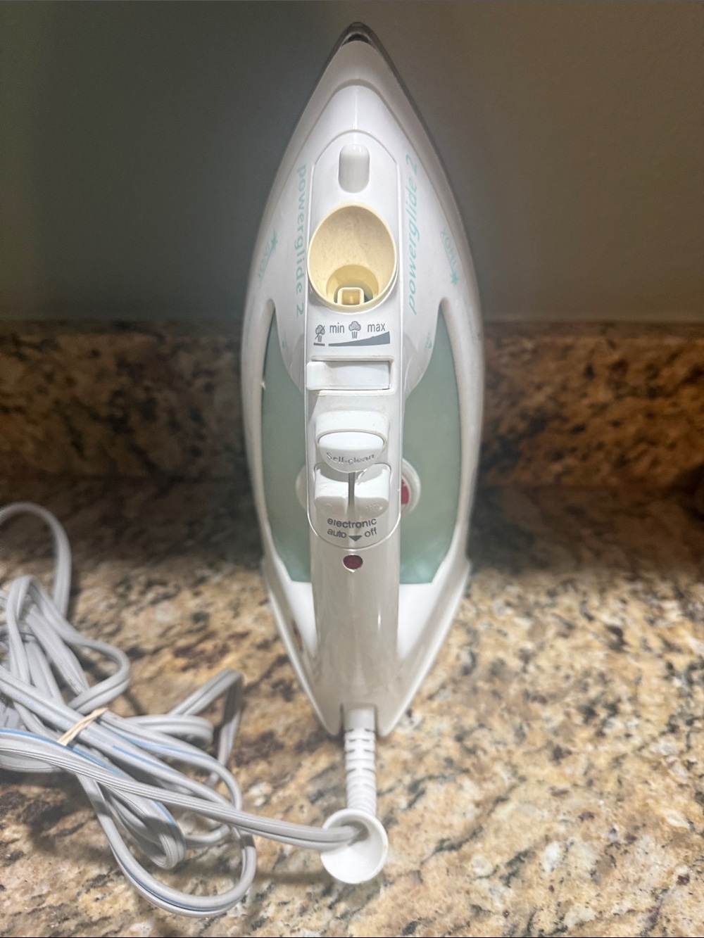 White Steam Iron with Green Water Tank - Rowenta